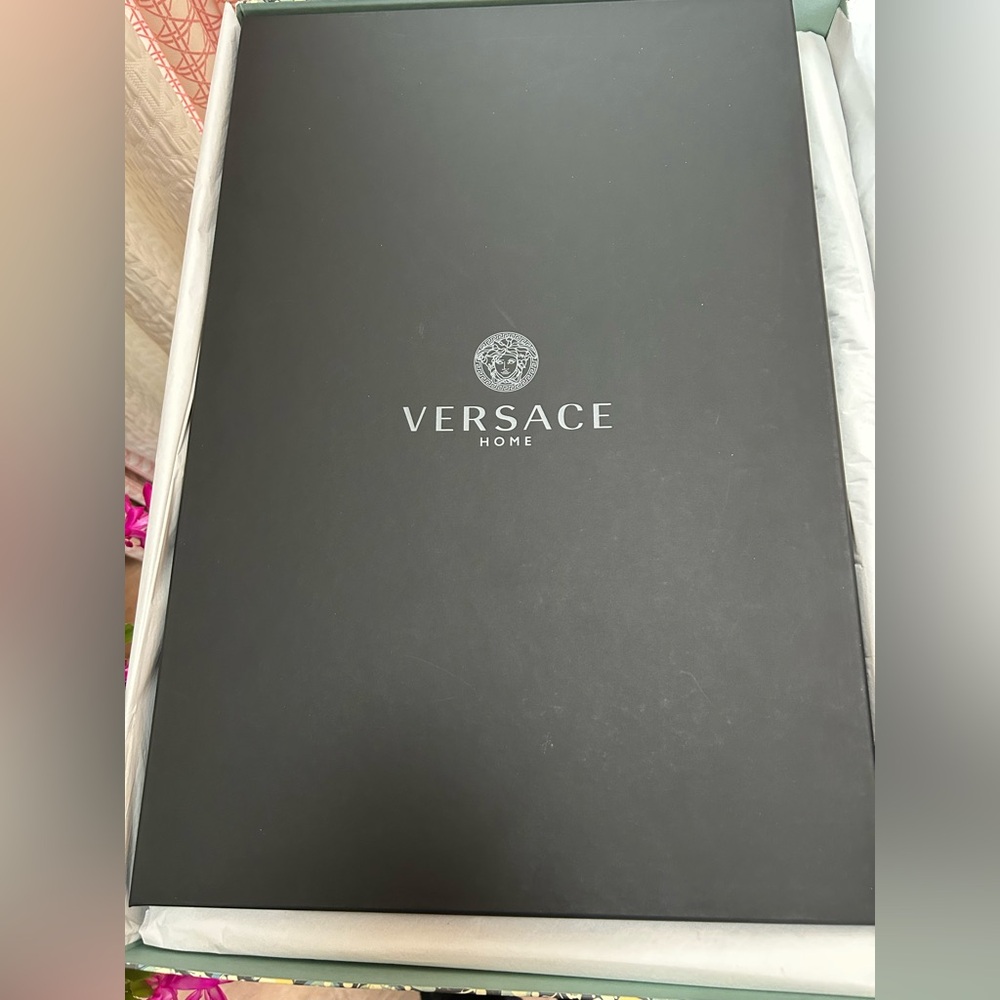 Versace Home Sleek Black Storage Box Like New Condition